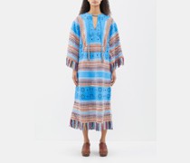 Don Leather-fringed Suede Midi Dress