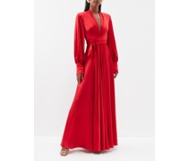 Monica Tie-waist Silk-satin Gown