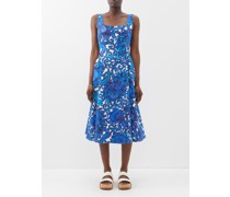 Sophia Anemone-print Cotton-blend Midi Dress