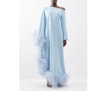 Ubud Asymmetric Feather-trim Crepe Gown