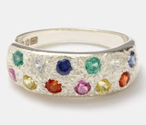 Riviera Sapphire & Recycled-sterling Silver Ring