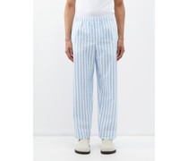 Ed Striped Organic-cotton Poplin Trousers