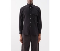 Patch-pocket Silk Crepe De Chine Shirt