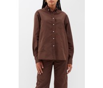 Rosalie Logo-embroidered Taffeta Shirt