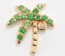 Palm Tree Diamond, Tsavorite & 18kt Gold Charm