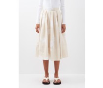 Floral-print Organic Cotton-poplin Midi Skirt
