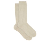 Ribbed Mohair-blend Socks