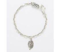 Leaf Chain-link Sterling-silver Bracelet