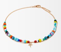 Rainbow Star Diamond & 14kt Gold Anklet