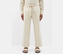 Striped Organic-cotton Trousers