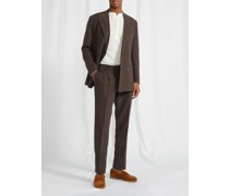 Pleated Linen-twill Suit Trousers