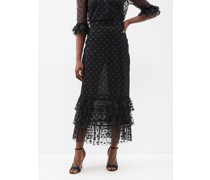 The Black Rainbow Polka Dot Tulle Midi Skirt