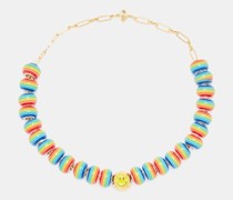 Smiley Rainbow-bead 24kt Gold-plated Necklace