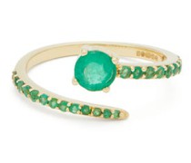 Bague en or 18 carats et émeraudes Grass Seed