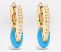 Ada Diamond, Enamel & 18kt Gold Earrings