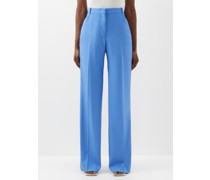 High-rise Wool-twill Flared Trousers