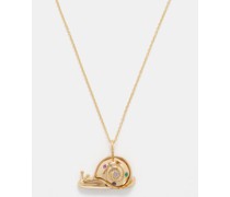 Snail Sapphire & 18kt Gold Necklace