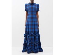 Skyrocket Ruffled Cotton-plaid Maxi Dress