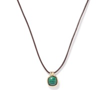 Malachite & 18kt Gold Pendant Necklace