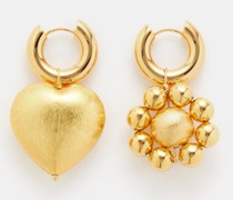 Mismatched Gold-plated Hoop Earrings