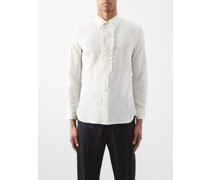 Rio Ruffled-front Silk-crepe Shirt