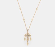 Sophia Gothic Diamond & 14kt Gold Cross Necklace