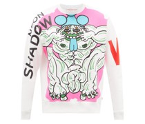 Neon Shadow-print Cotton Sweatshirt