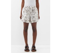 Sienna Rose-print Linen Shorts