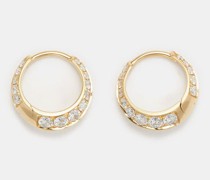 Crescent Knife Edge Diamond & 18kt Gold Earrings