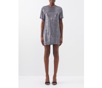 Gingham Sequinned Mini Dress