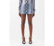 Minerva Python-effect Leather Mini Skirt