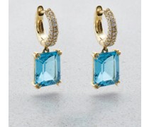 Charmed Yana Topaz, Diamond & 18kt Gold Earrings