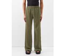 Pleated Technical-jersey Trousers