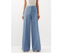 The Leila Wool-drill Wide-leg Trousers