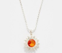 Sun Sapphire & Sterling-silver Pendant Necklace