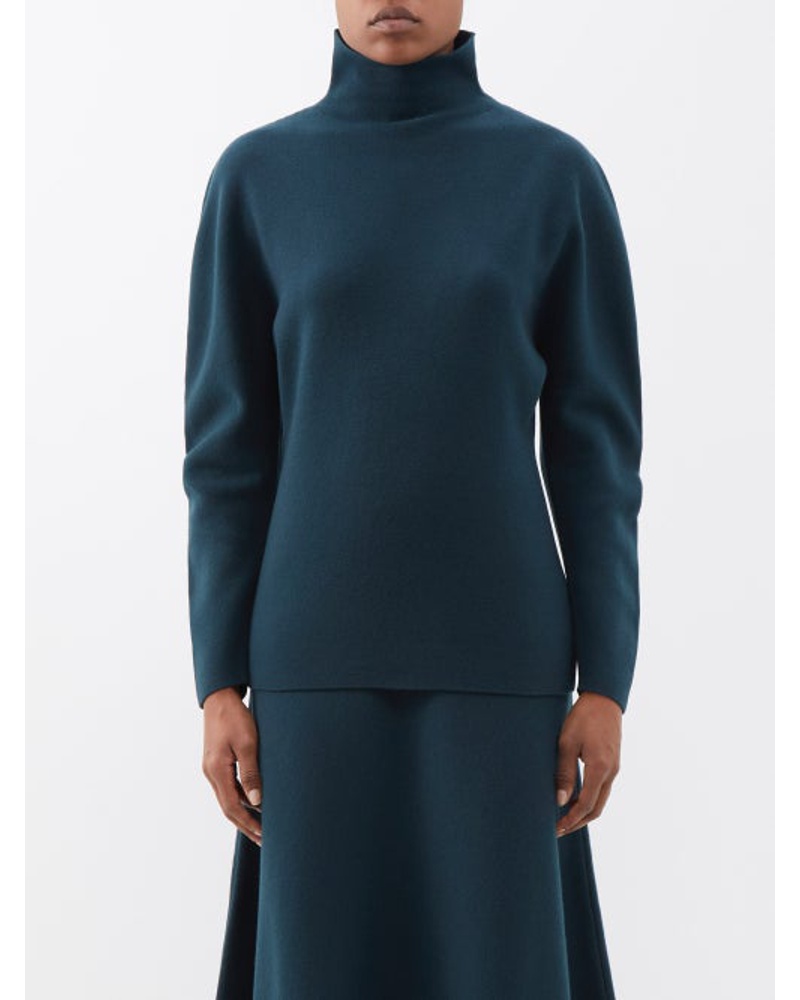 Another Tomorrow Damen High-neck Merino Sweater