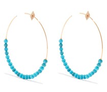 Turquoise, Diamond And 18k Gold Hoop Earrings