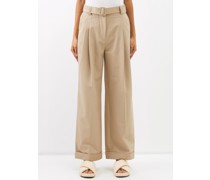 Floyd Belted Tailored Cotton Trousers