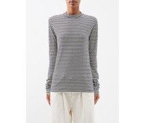 Long-sleeved Recycled Cotton-blend Turtleneck Top