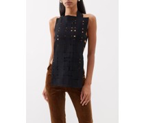 Open-back Woven Crepe Top