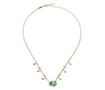 Shaker Emerald, Diamond & 14kt Gold Necklace
