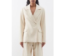 Mateo Double-breasted Linen Suit Blazer