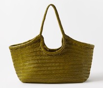 Nantucket Large Woven-leather Basket Bag