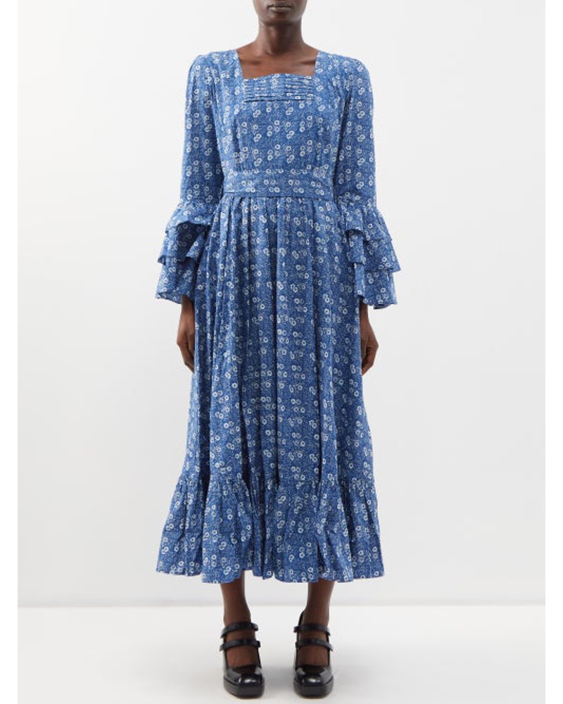 BATSHEVA Damen X Laura Ashley The Waverley Cotton Midi Dress