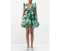 Caroline Dahlia-print Taffeta Mini Dress