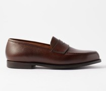 Boston Grained-leather Penny Loafers