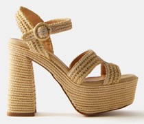 Adriana 110 Raffia-woven Platform Sandals