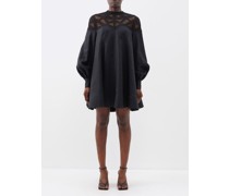 Inka Lace-panelled Linen Mini Dress