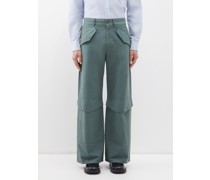 Flap-pocket Cotton Cargo Trousers