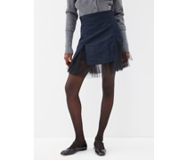 Max Tulle-inlay Satin Mini Skirt
